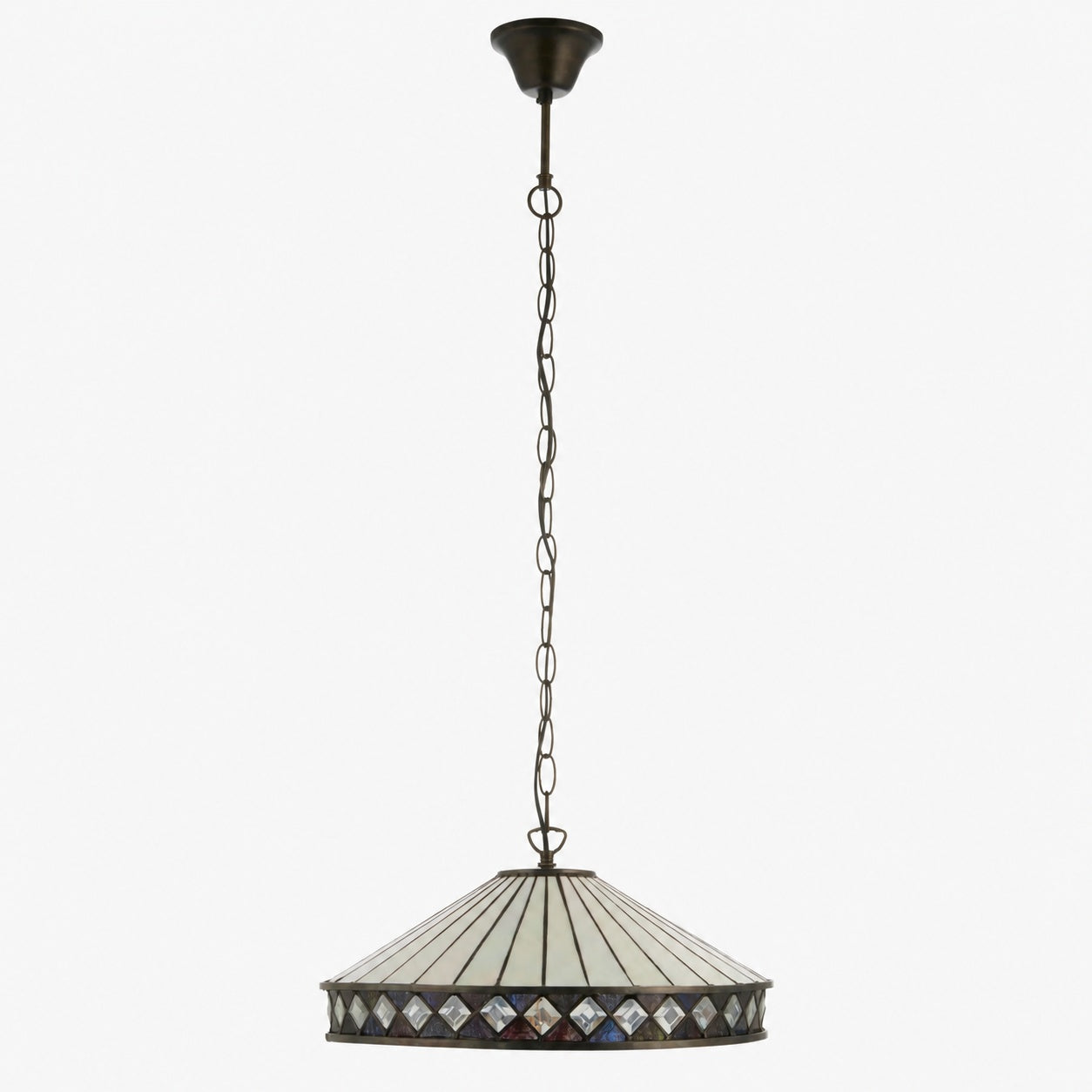 TF Fargo Pendant Light - Tiffany Style Lighting with an Art Deco Shade and Adjustable Chain