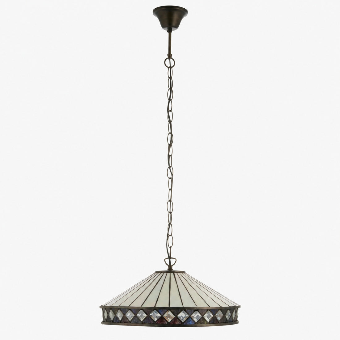 TF Fargo Pendant Light - Tiffany Style Lighting with an Art Deco Shade and Adjustable Chain