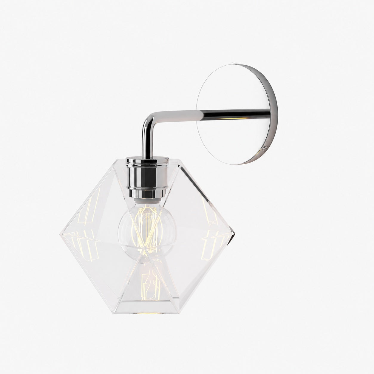 Talvior Geometric Modern Bathroom Sconce - Faceted Shade Light in Luxe Finishes