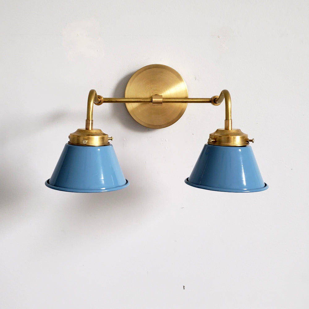 Modern Double Cone Brass Sconce - Accent Lighting For Bathroom & Hallway