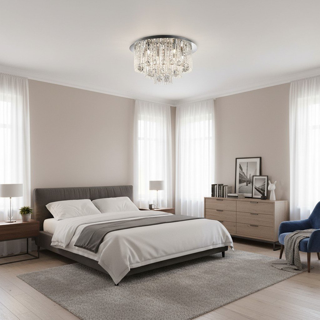 Virelis 8 Light Twist Tubes Ceiling Light – Modern Crystal Design for Dining Rooms or Lounges