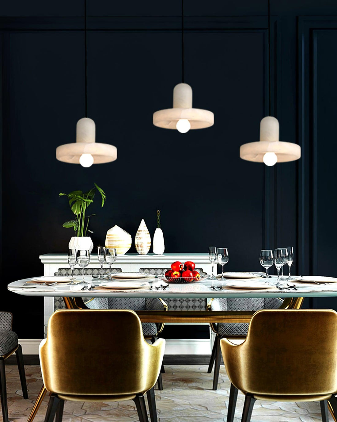 Elegant Creative White Alabaster Pendant Light