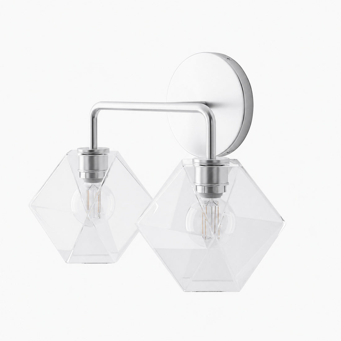 Talvior Geometric Modern Bathroom Sconce - Faceted Shade Light in Luxe Finishes