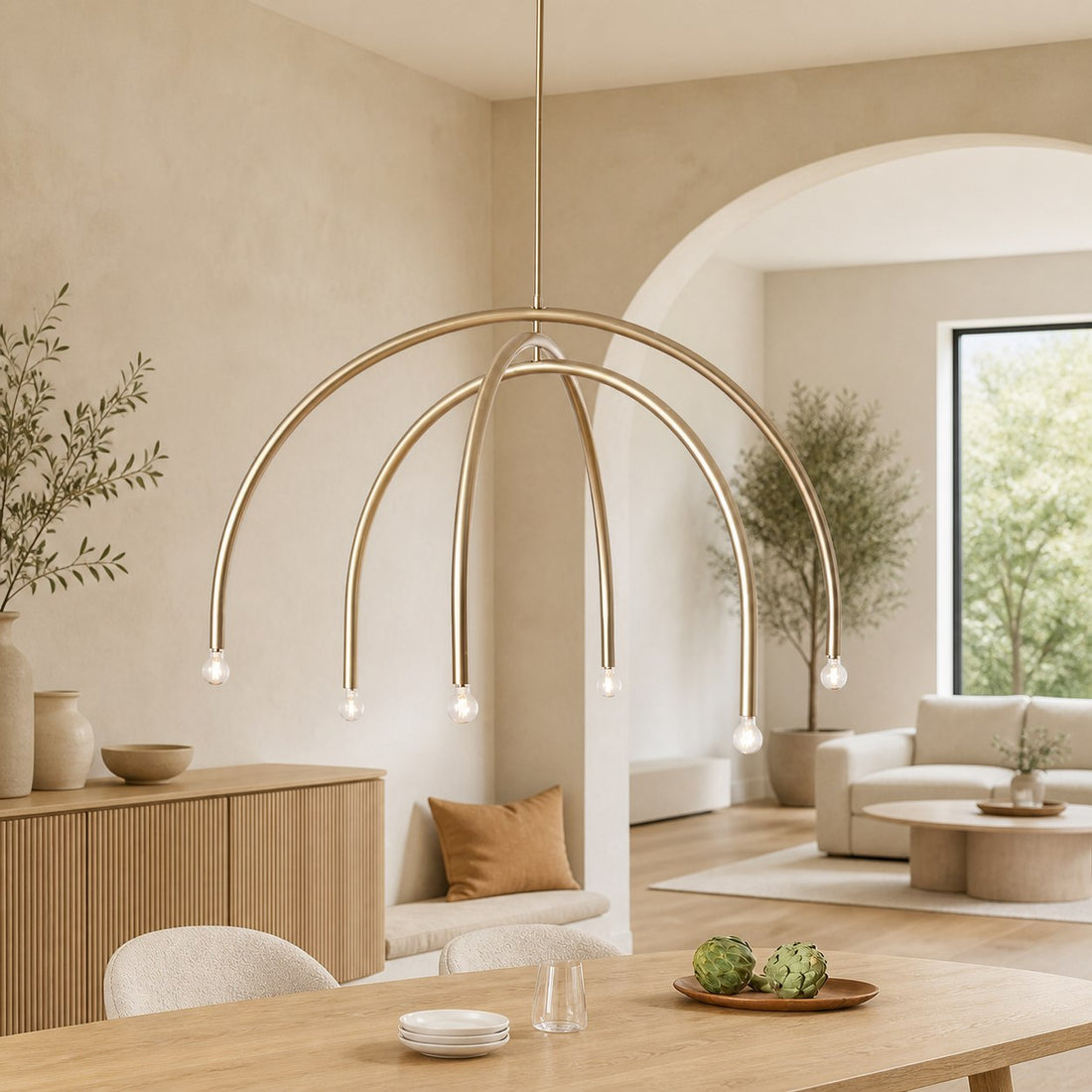 Borvia Arc Chandelier - Simple Modern Rotatable Lamp Arm