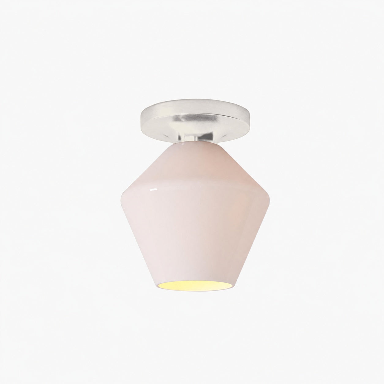 Merin Minimalist Sleek Geometric Glass Flushmount Light