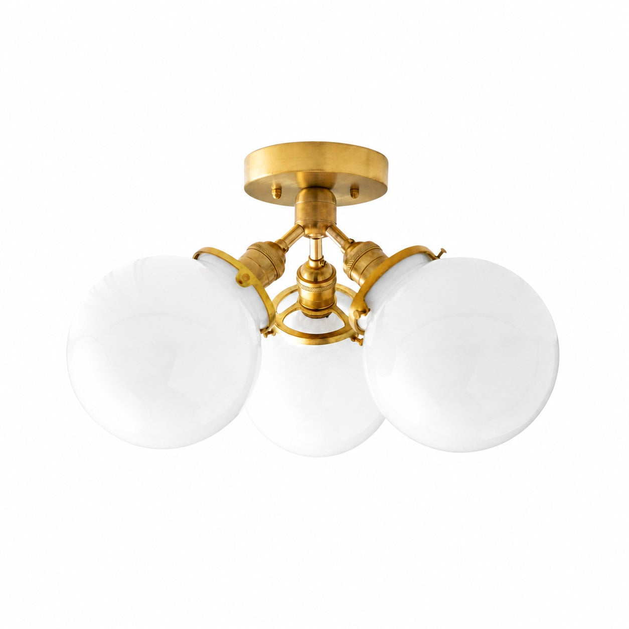 Glorica Glass Globe Light - Mid Century Semi Flush Ceiling Lamp