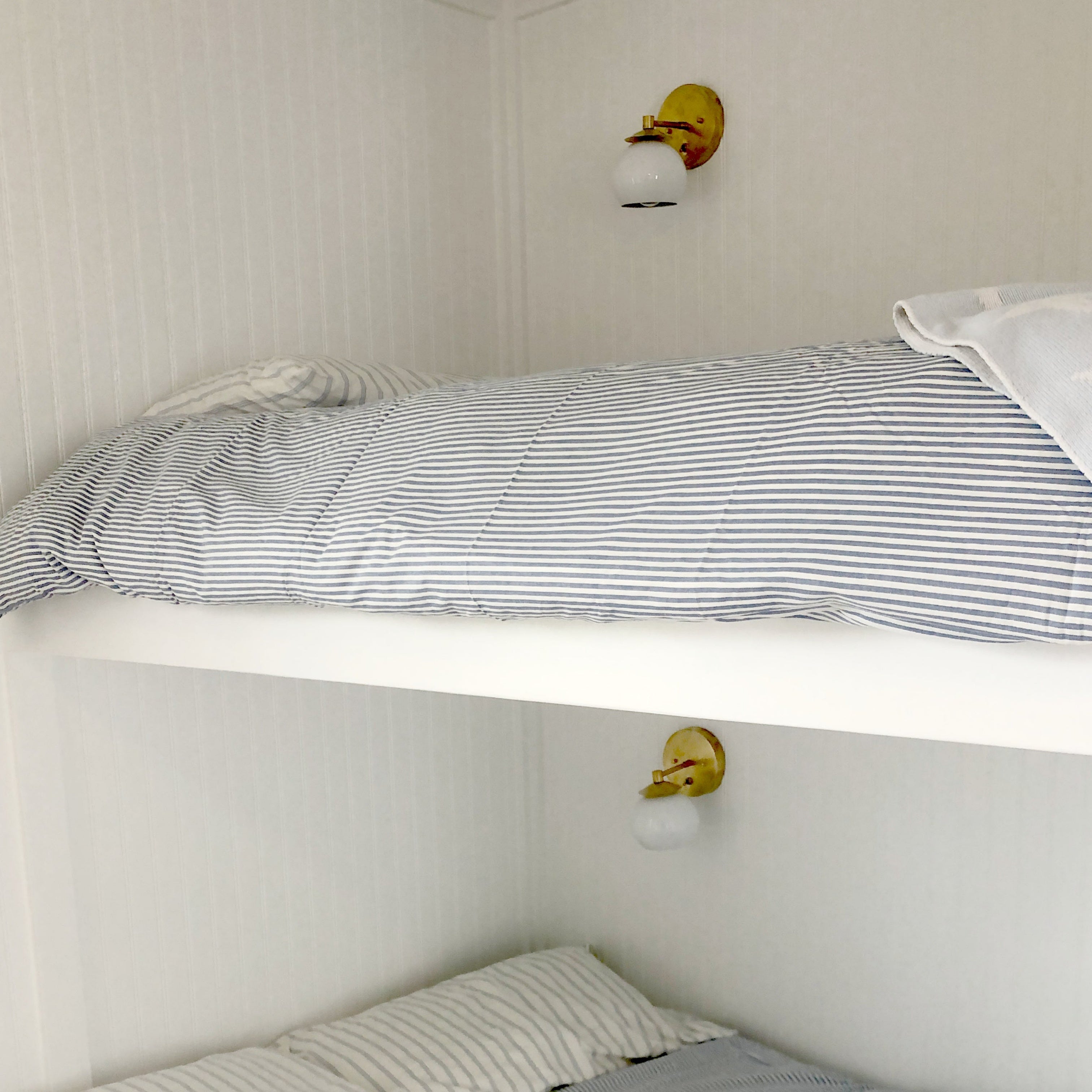 Mid-Century Wall Sconce - Brass Accents with Metal Shade Options