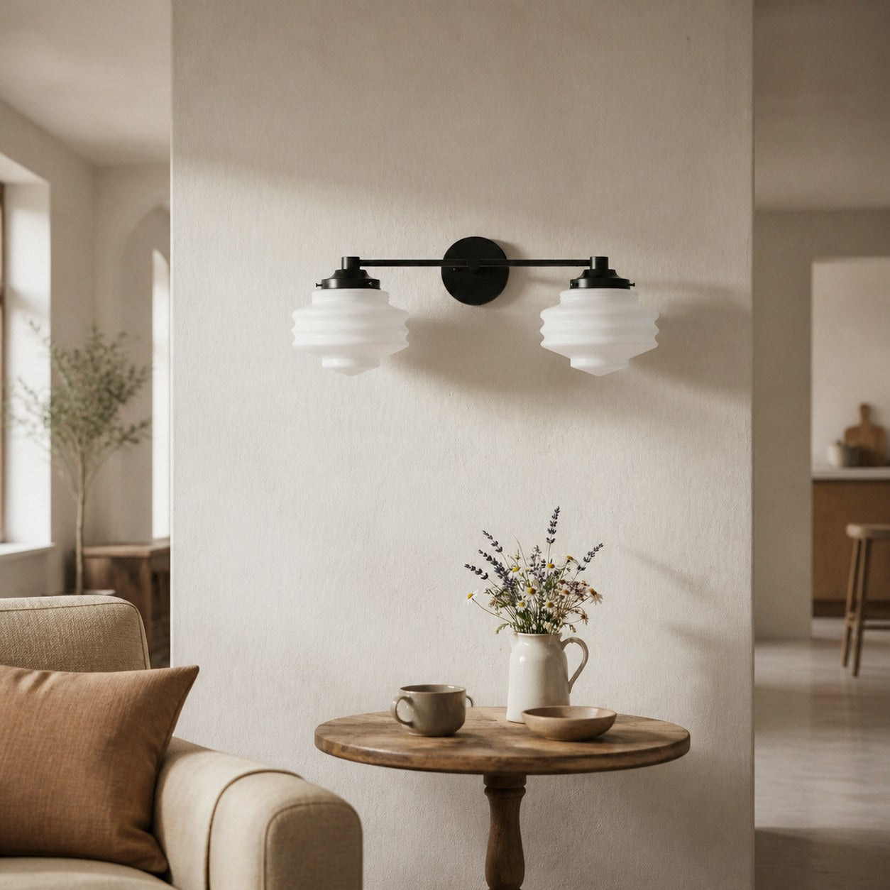 Geotower Glass Modern Wall Sconce - Glass Globe Light - Elegant Home Fixture