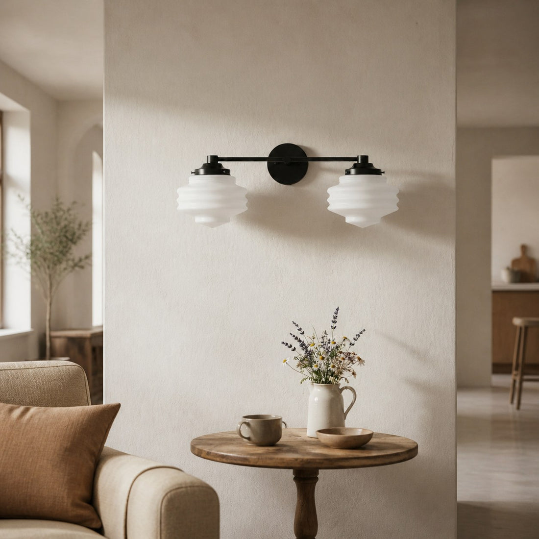 Geotower Glass Modern Wall Sconce - Glass Globe Light - Elegant Home Fixture