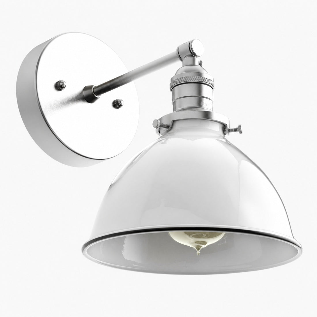 Conique Metal Wall Sconce - White Metal Shade - Industrial Modern Lighting