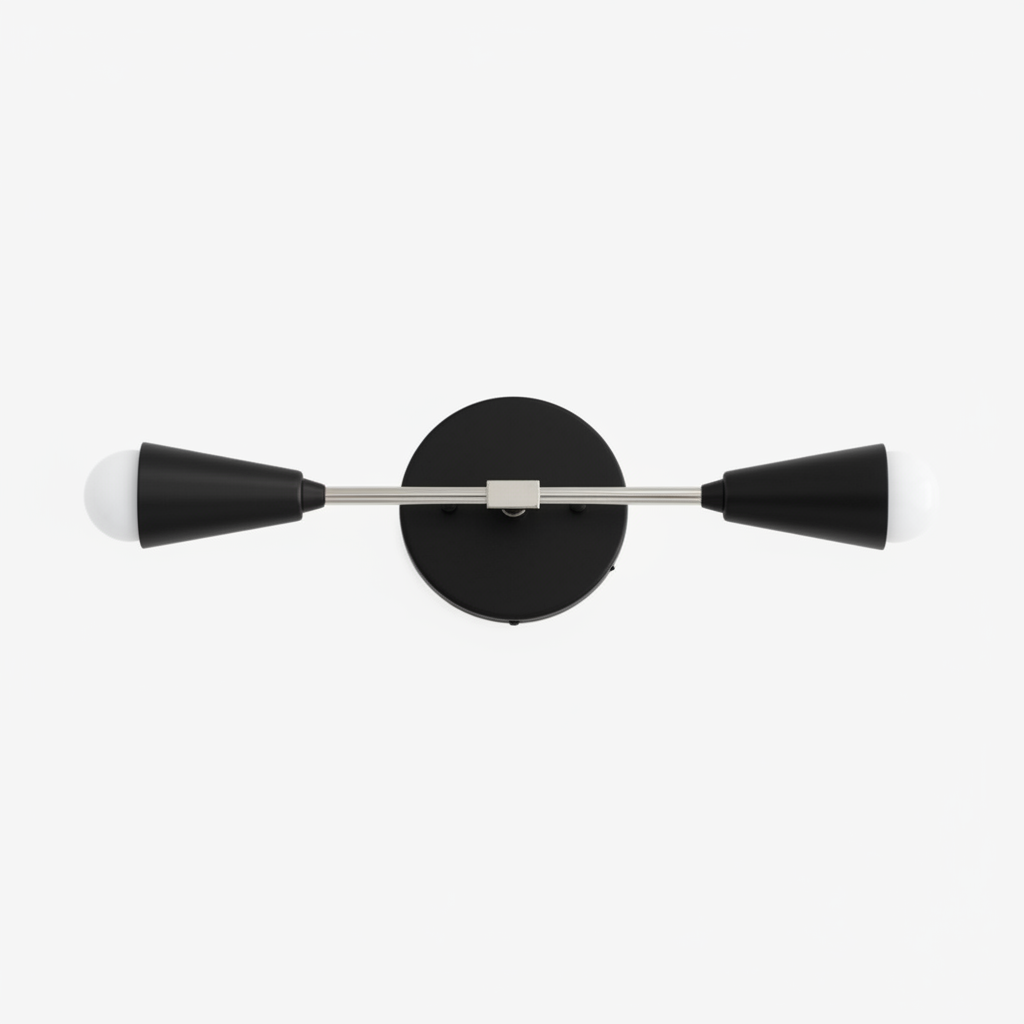 Lumen Dual-Conical Modern Wall Sconce – Minimalist Vanity & Hallway Lighting