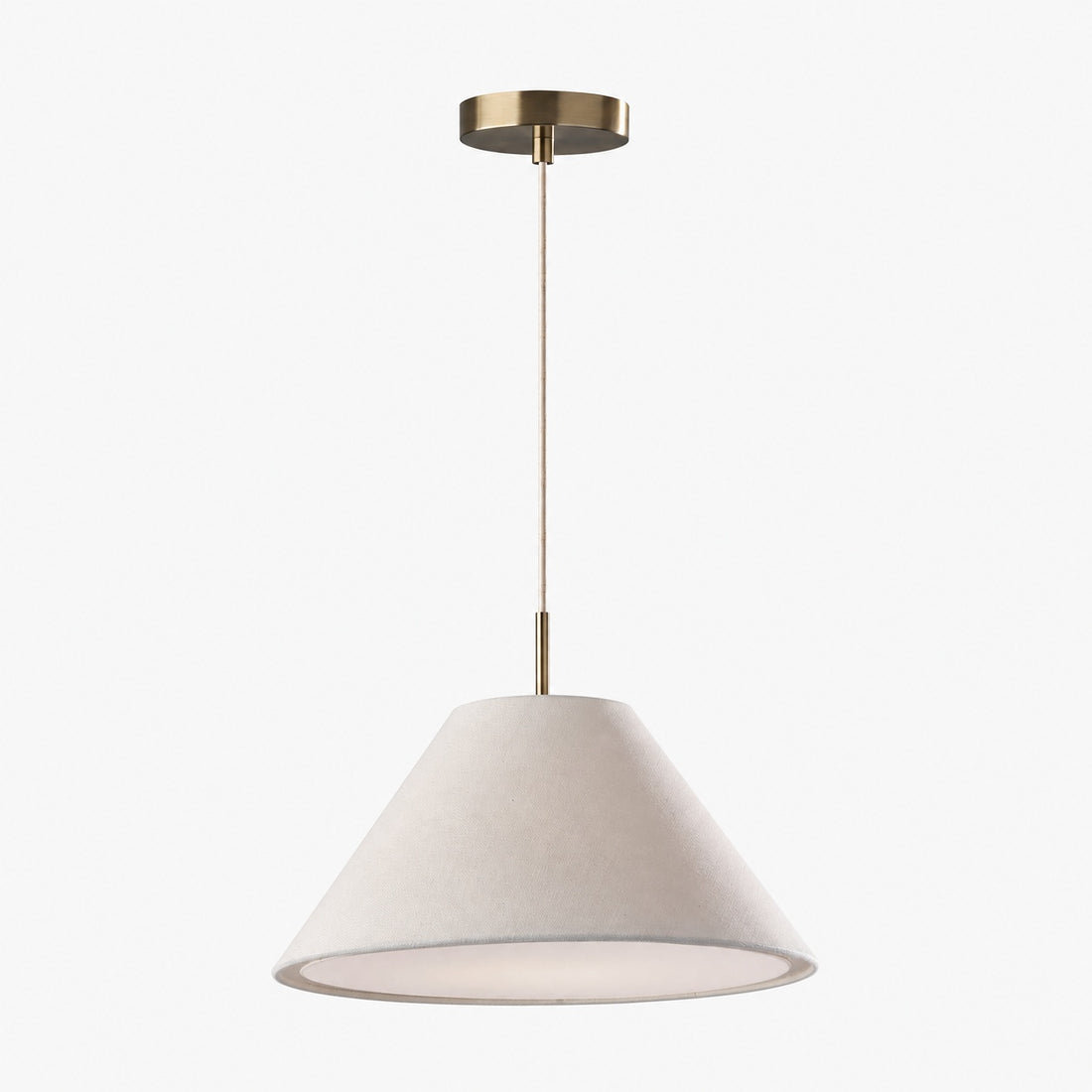 Lorvion Linen Drum Shade Flush Mount & Pendant - Antique Brass Ceiling Light