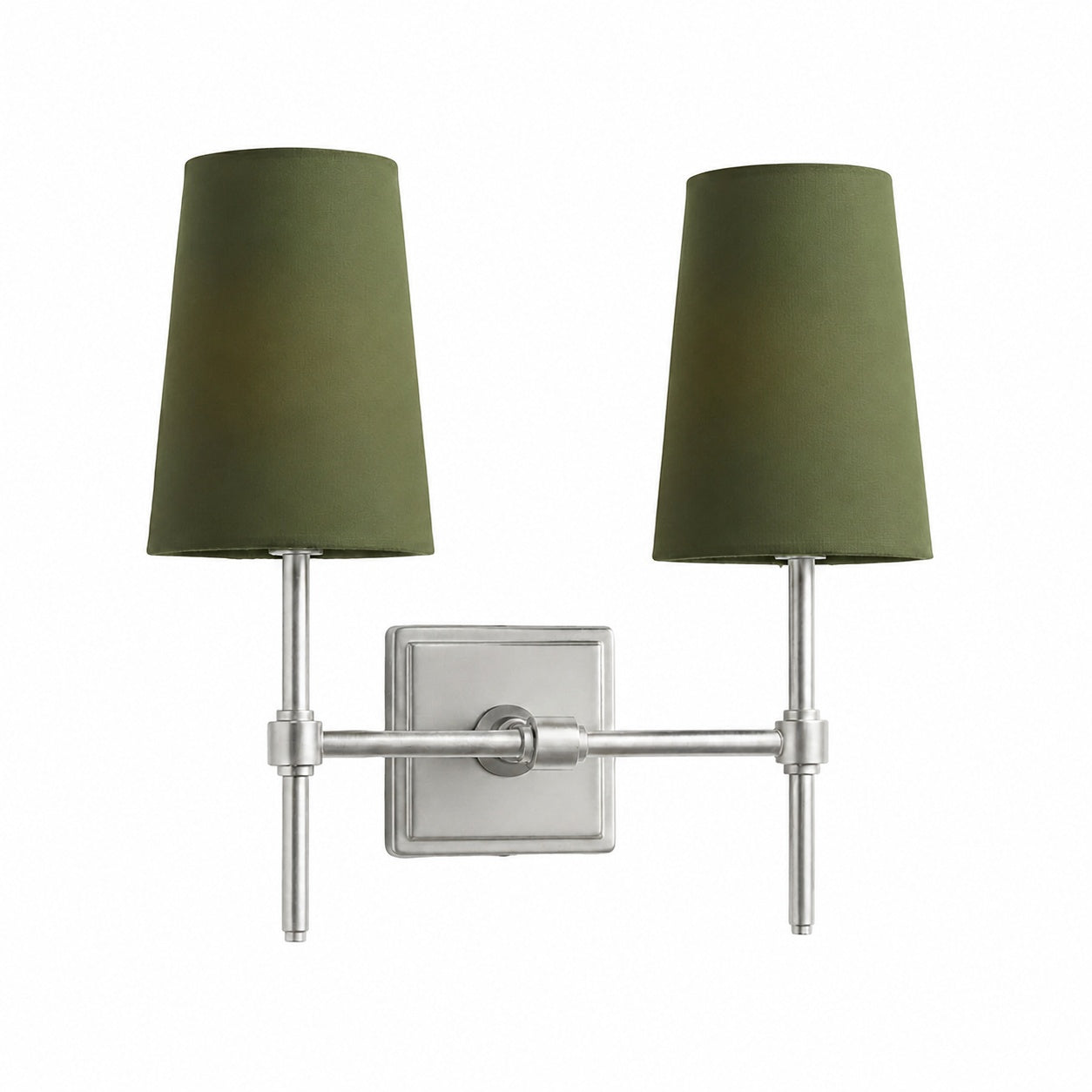 Derlina White Linen Shades Wall Lamp – Retro Metal Multi-Head Lighting Fixture