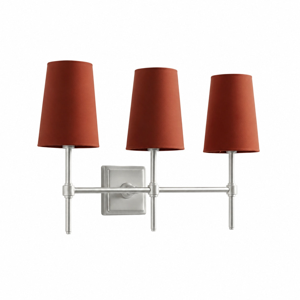 Derlina White Linen Shades Wall Lamp – Retro Metal Multi-Head Lighting Fixture