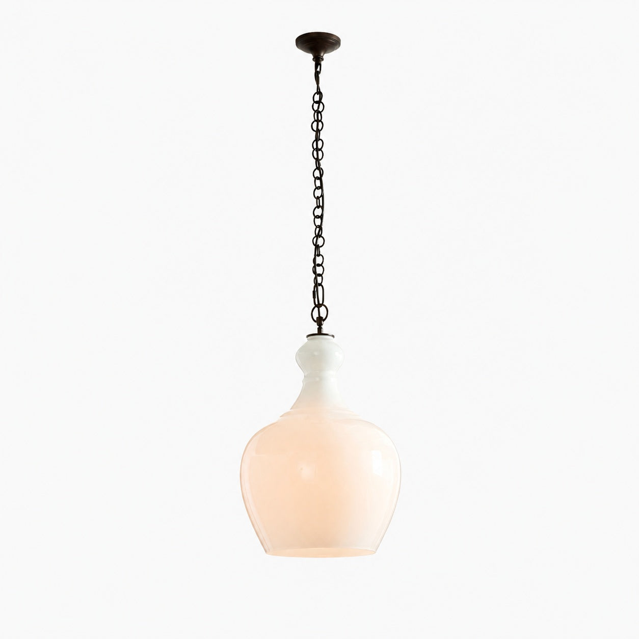 Lawson Glass Pendant Light - Recycled & Milk Glass with Bronze Accent