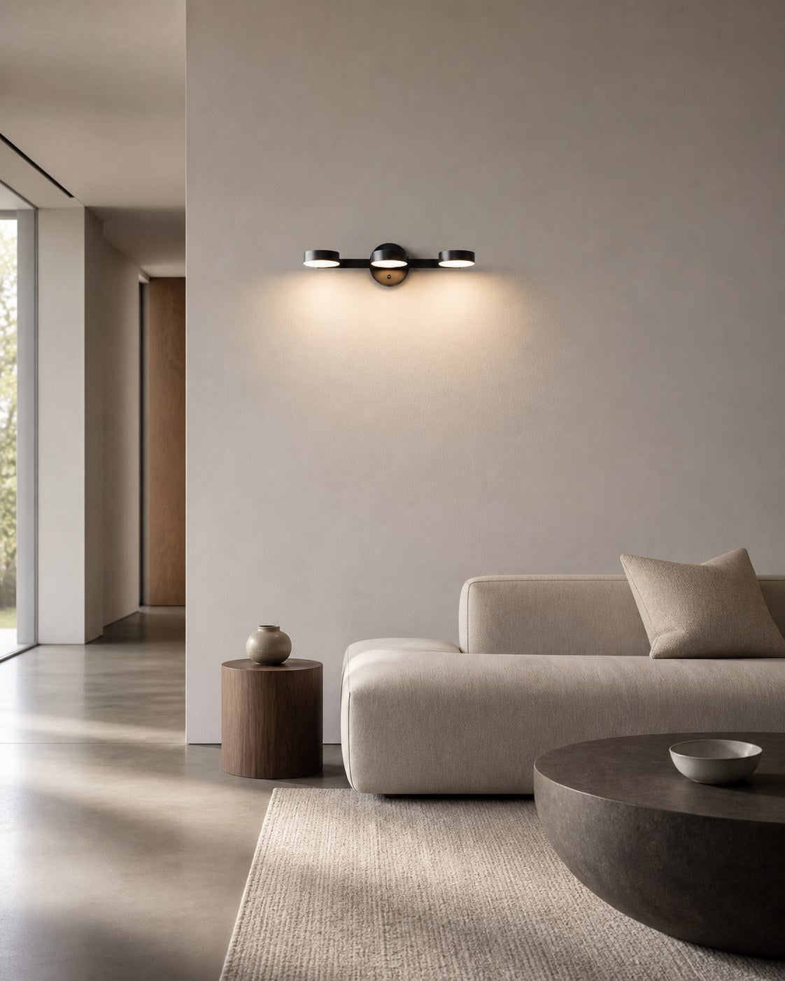 Gyralume Adjustable Three Heads Vanity Wall Lamp - Modern Round Design Metal Contemporary for Home Decor