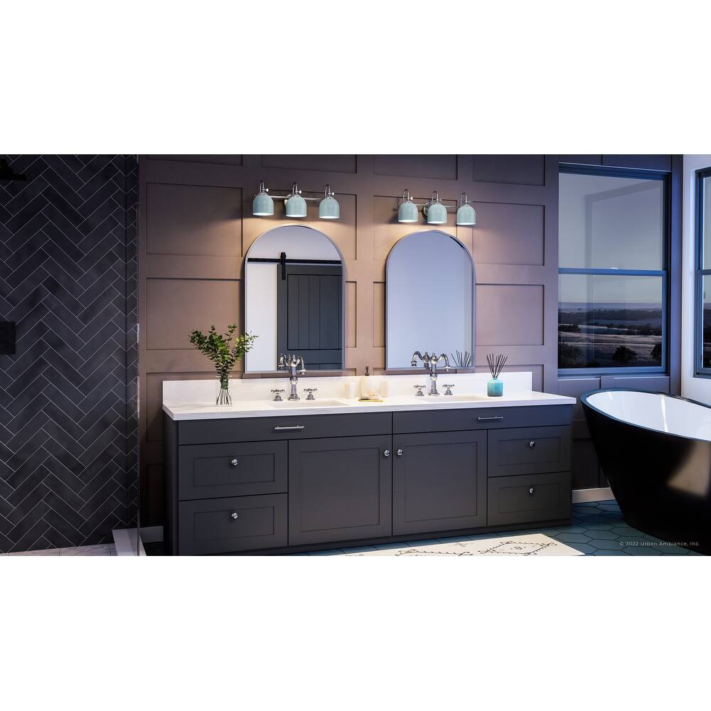 Farmhouse Metal Shade Bath Vanity Light - Chrome Polished Wall Sconce