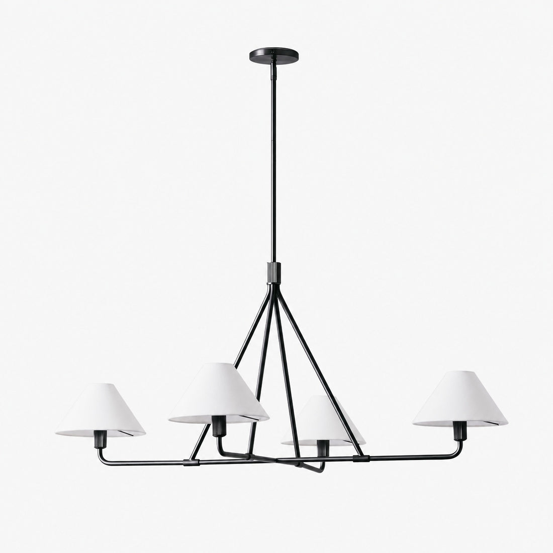 Diora Pendant Light -  Modern Metal Fixture with Linen Shades
