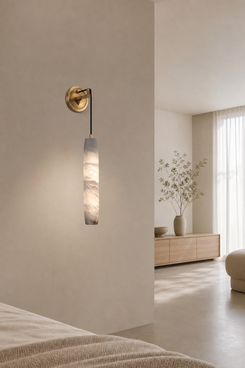 Alabaster Flute Wall Lamp