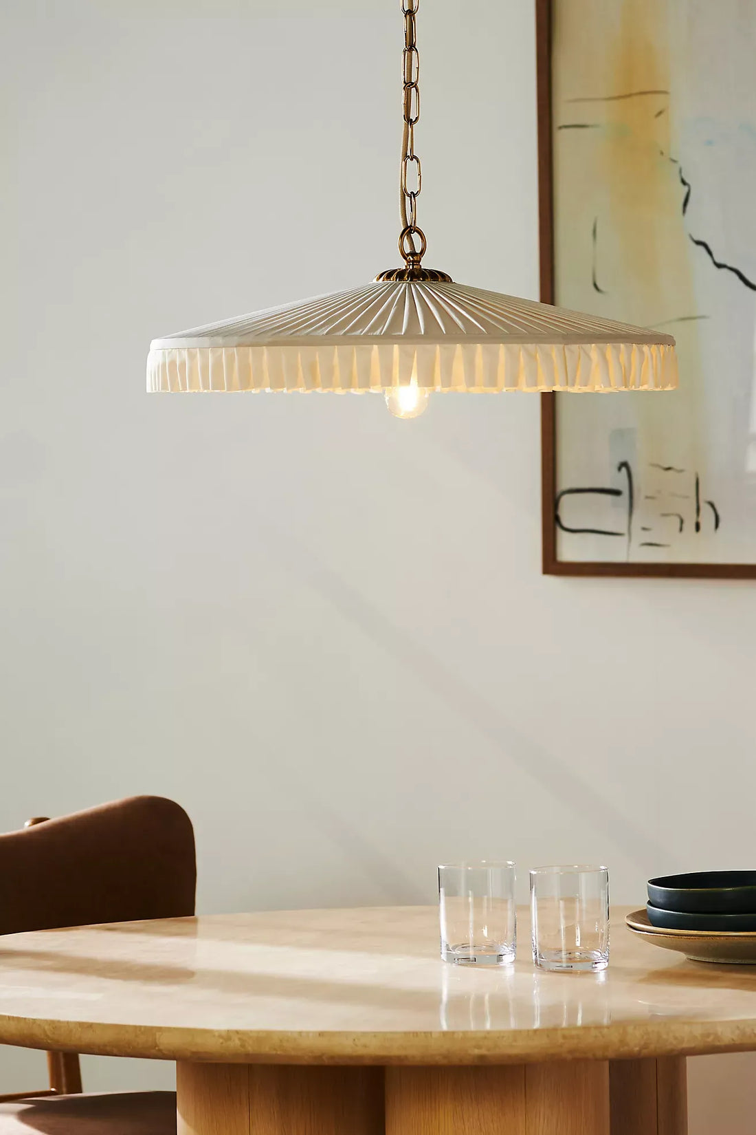 Elumina Silk Pleated Pendant Light - Classic Hanging Ceiling Fixture