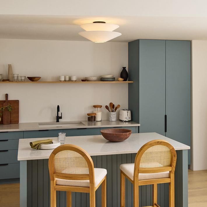 Solivara Flushmount Recessed Milky White Fabric Simple Ceiling Lamp