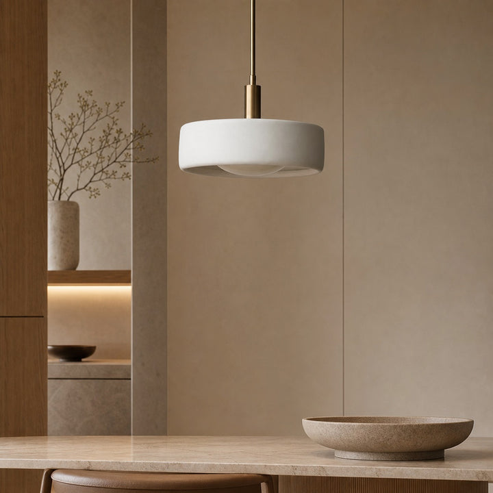 Cerova Modern Ivory Porcelain Pendant Light – Soft Organic Design for Kitchen Island