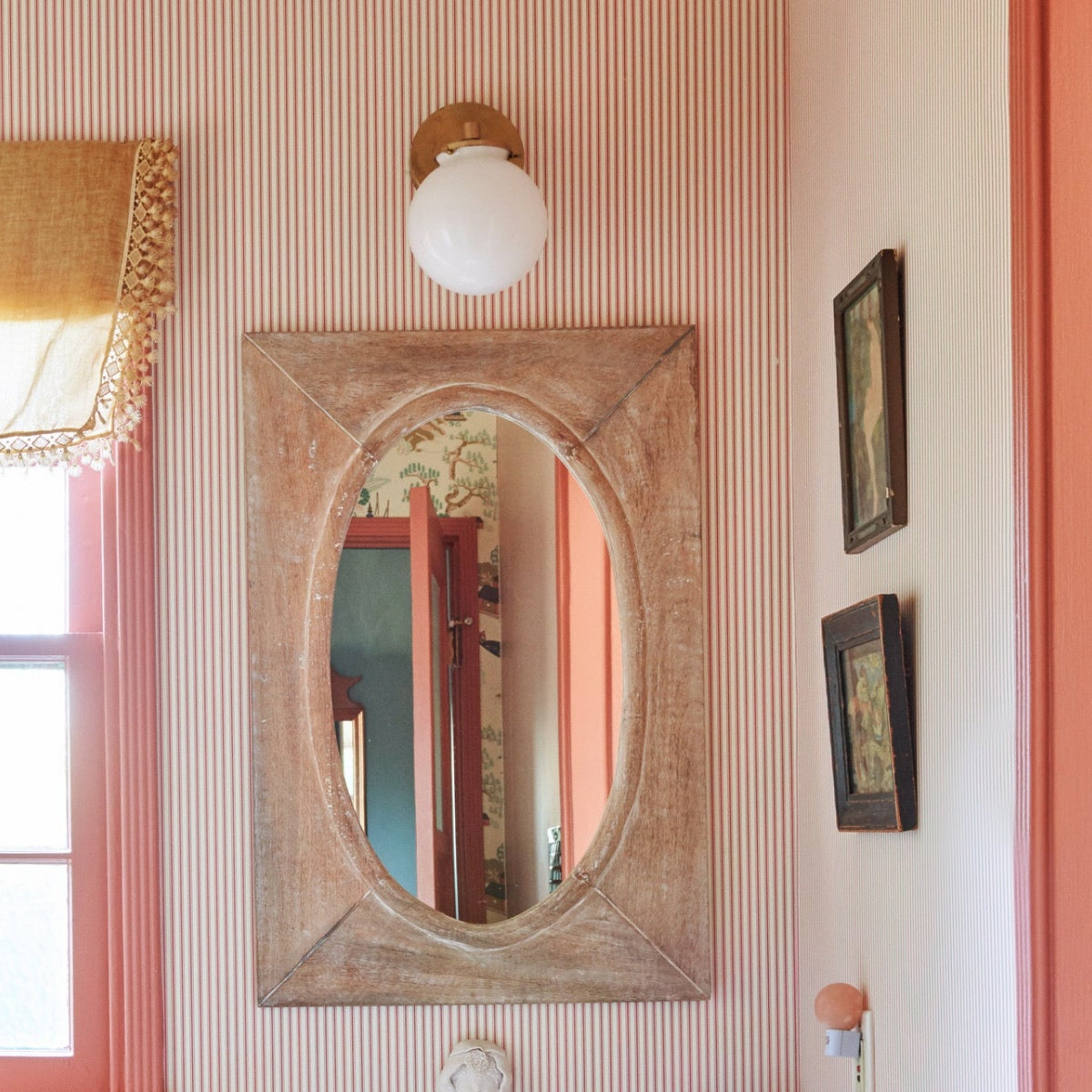 Minimalist Oversized Glass Wall Light - White Globe Sconce For Home