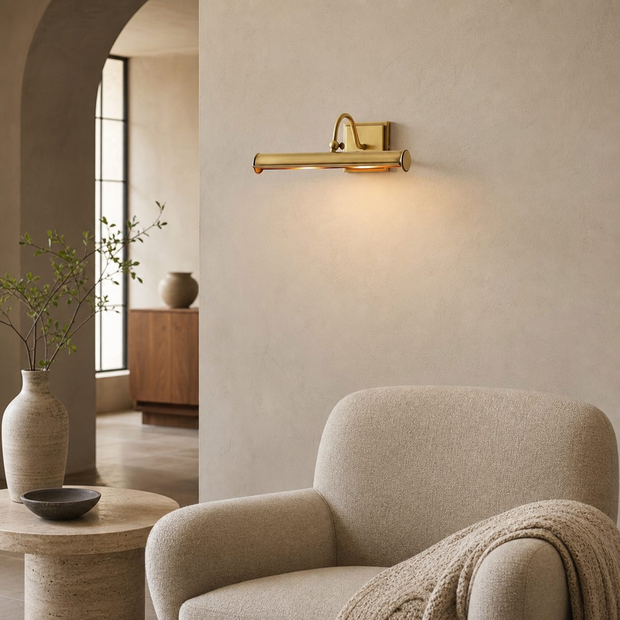 Aurix Picture Light Sconce with Adjustable Metal Frame for Artwork and Gallery Spaces
