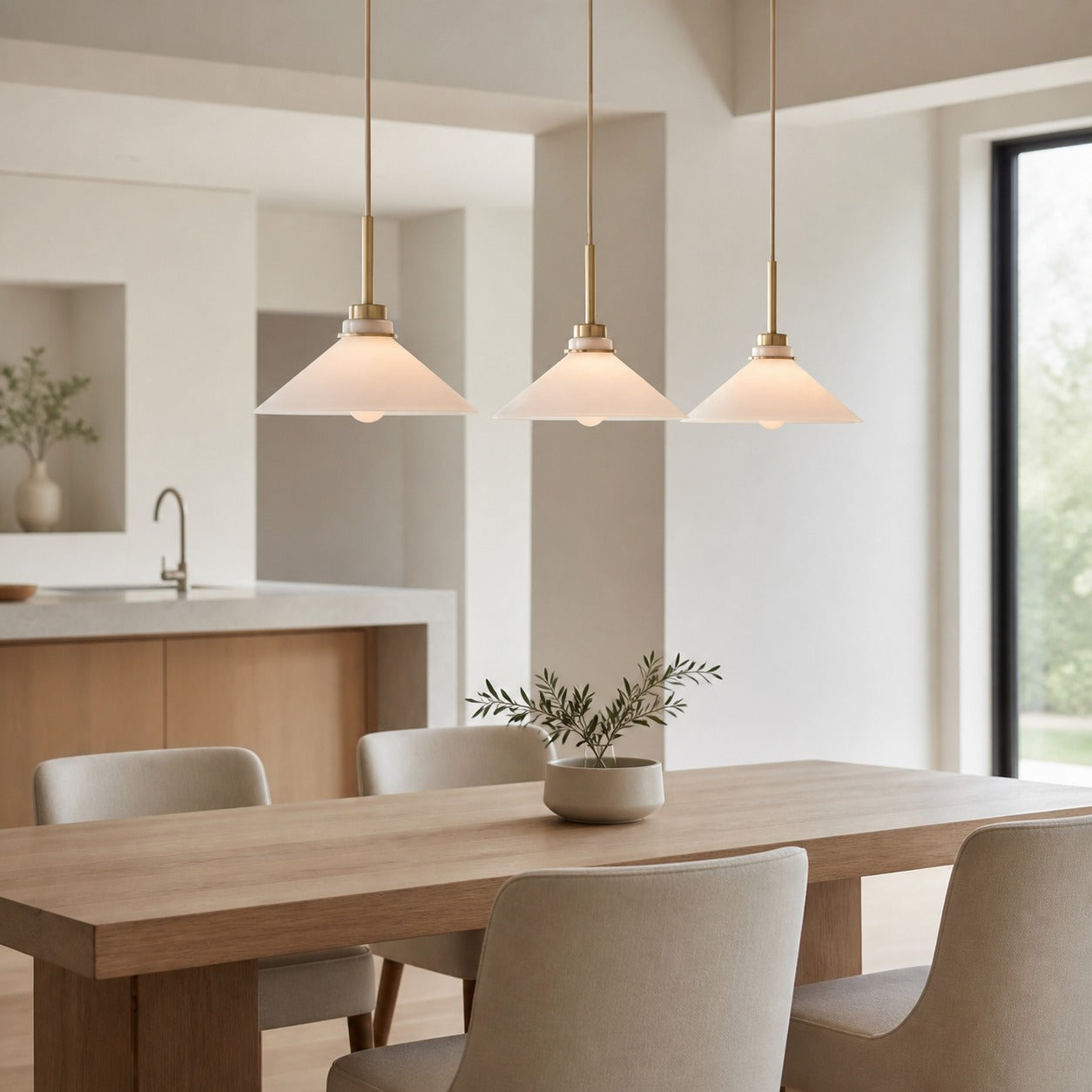 Aurenza Modern Farmhouse Pendant Light - Adjustable Shade for Warm Ambiance