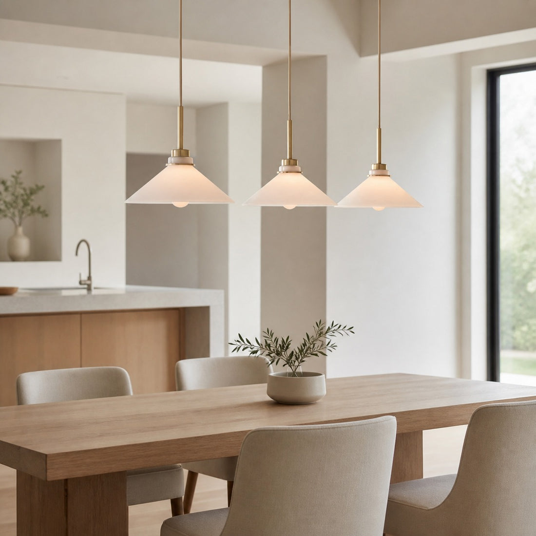Aurenza Modern Farmhouse Pendant Light - Adjustable Shade for Warm Ambiance