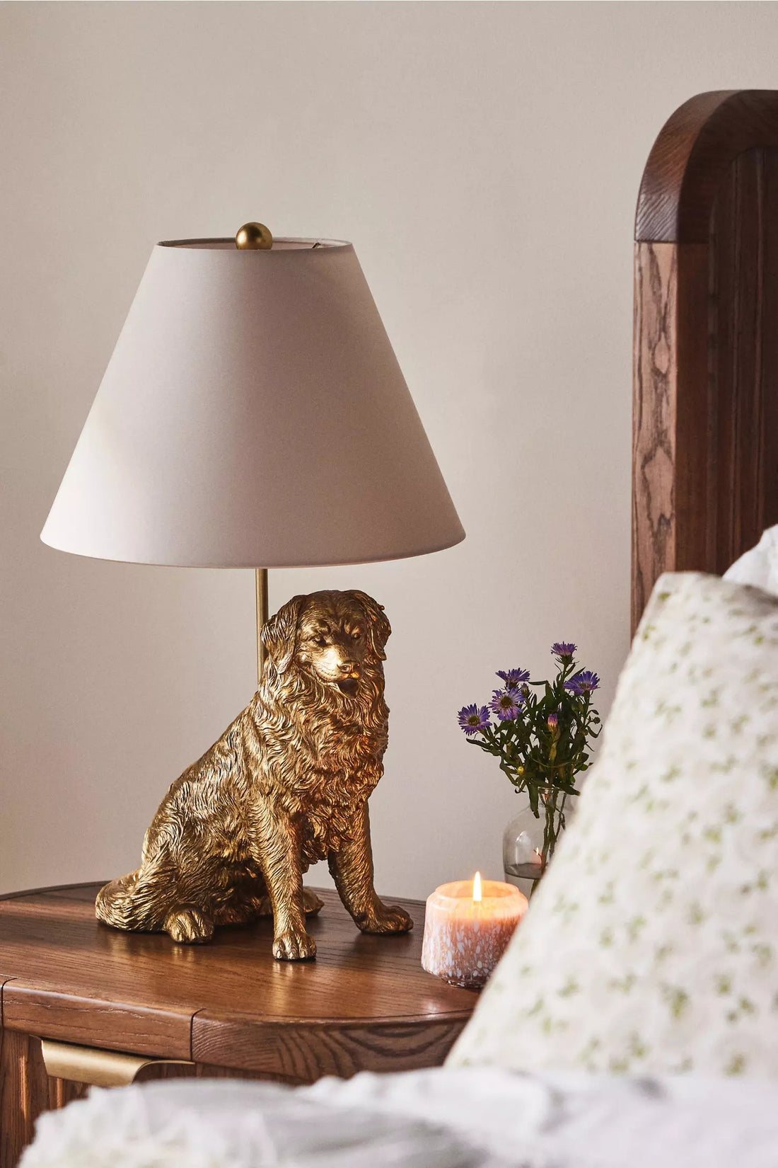 Pawdia Unique Table Lamp - Decorative Ceramic Animal Bedside Lamp