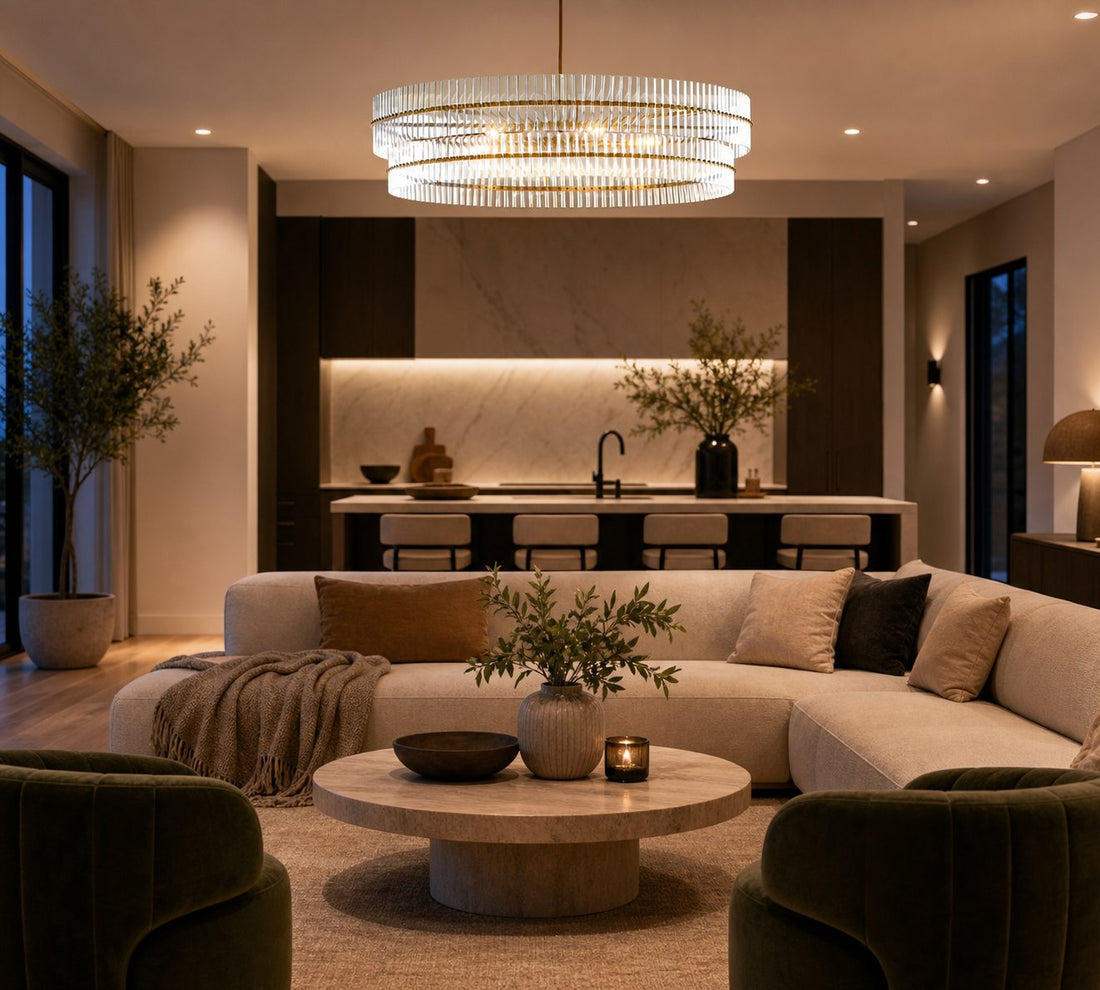 Lumora Crystal Pendant Light – Elegant Tumbled Brass & Cut Glass