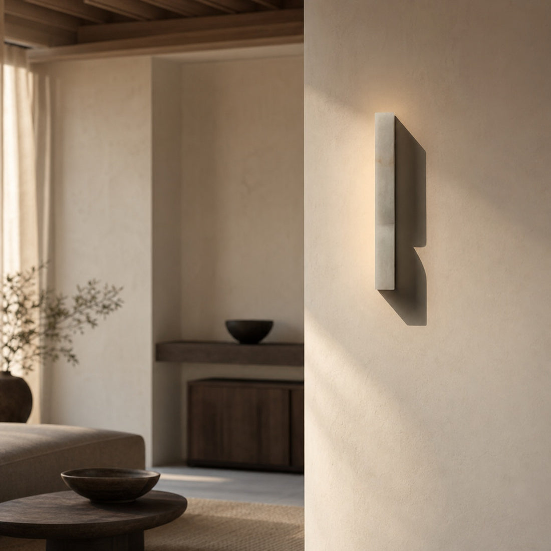 Modern Rectangular Alabaster Wall Lamp – Minimalist Sconce for Bedroom Hallway Living Room