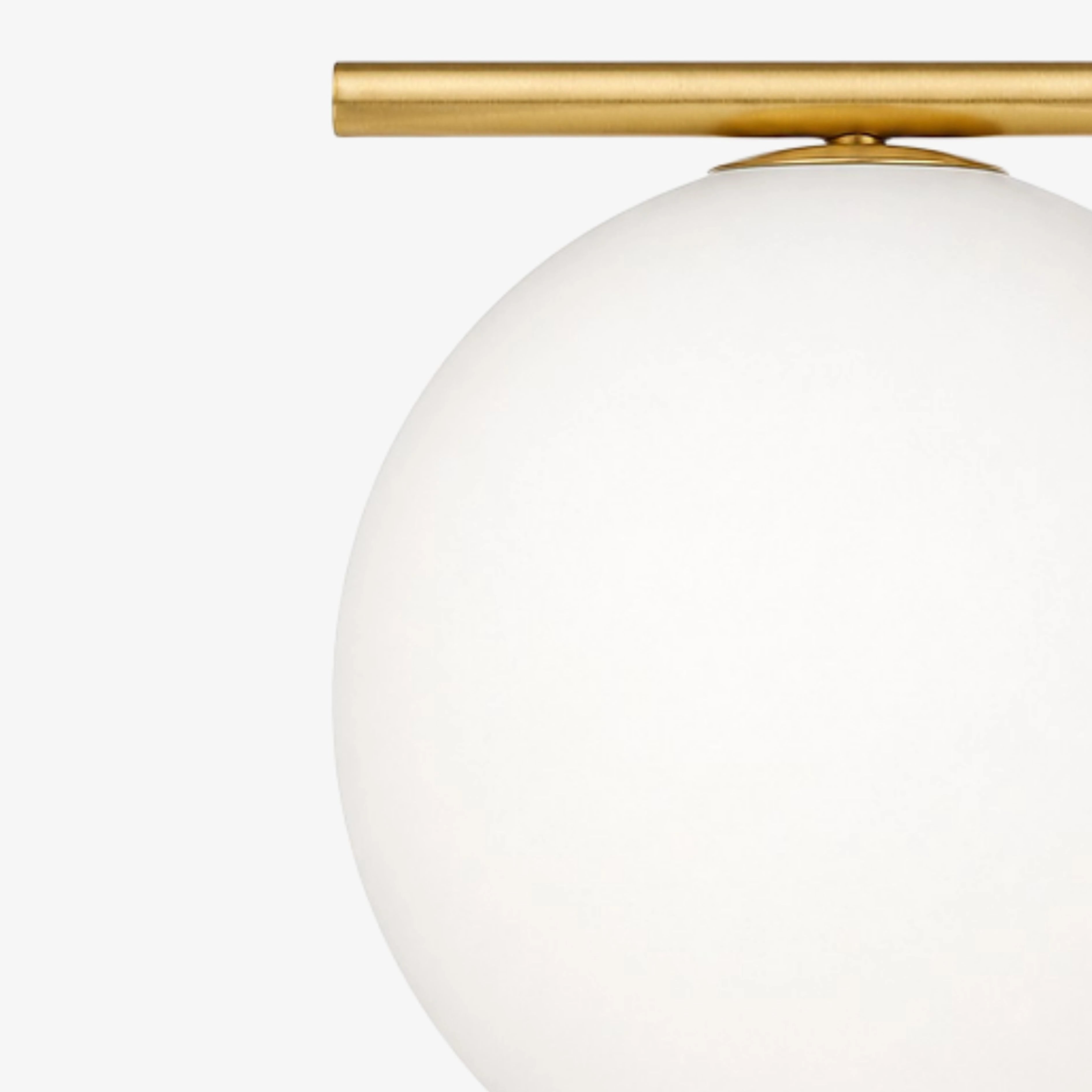 Opal glass globe and Gold support detail