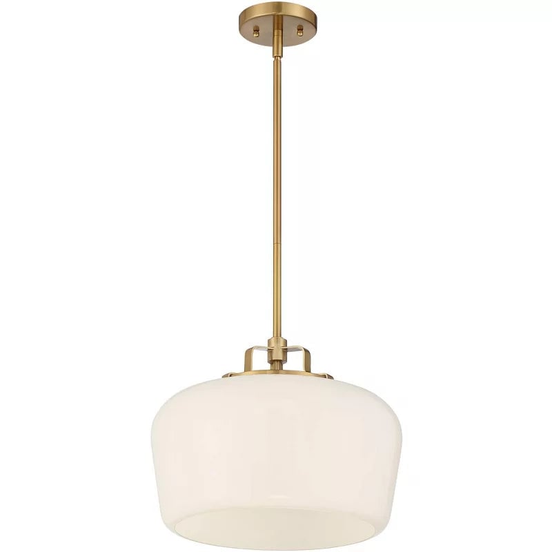Lirra Opal Glass Pendant Light - Modern Adjustable Metal Drop for Kitchen and Dining
