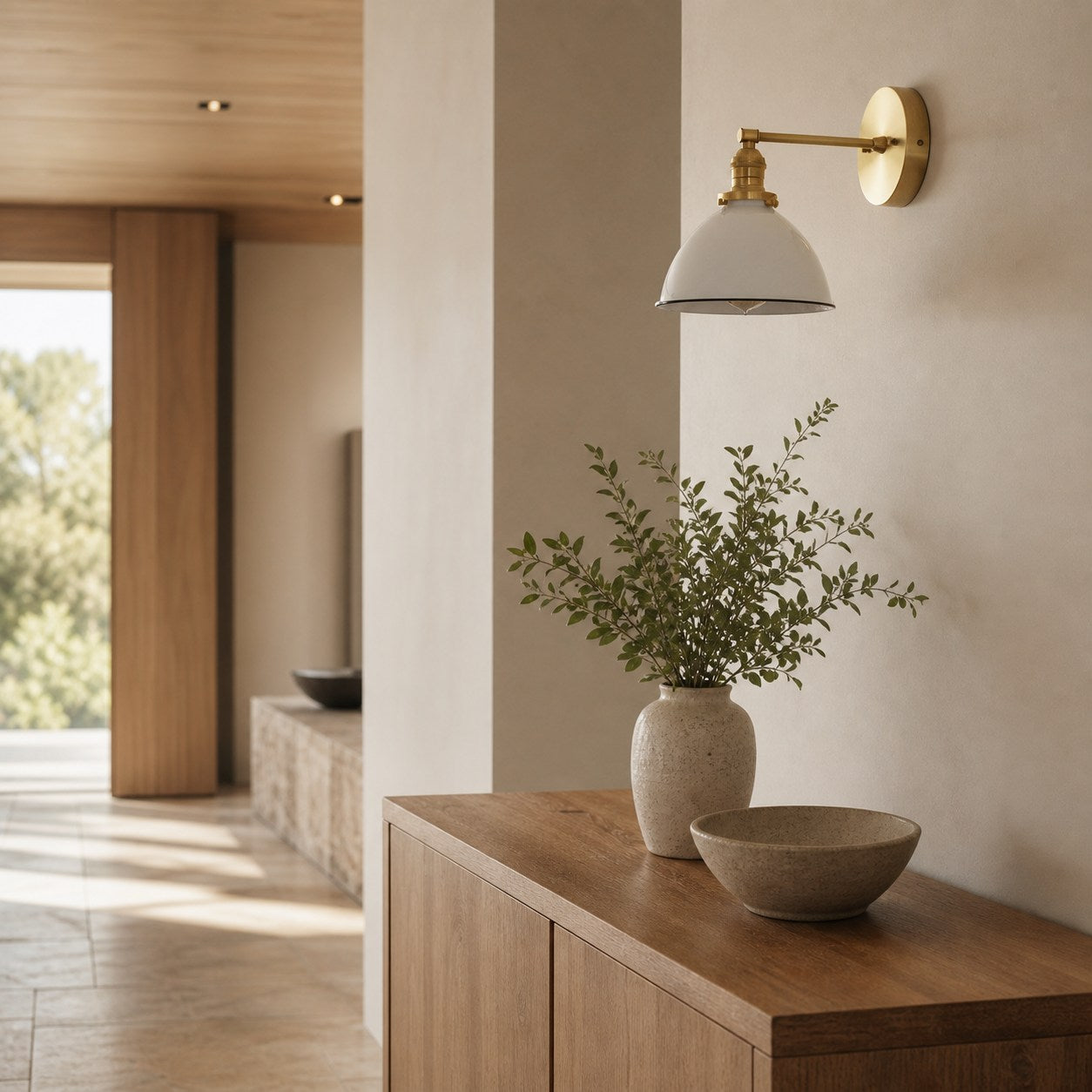 Conique Metal Wall Sconce - White Metal Shade - Industrial Modern Lighting