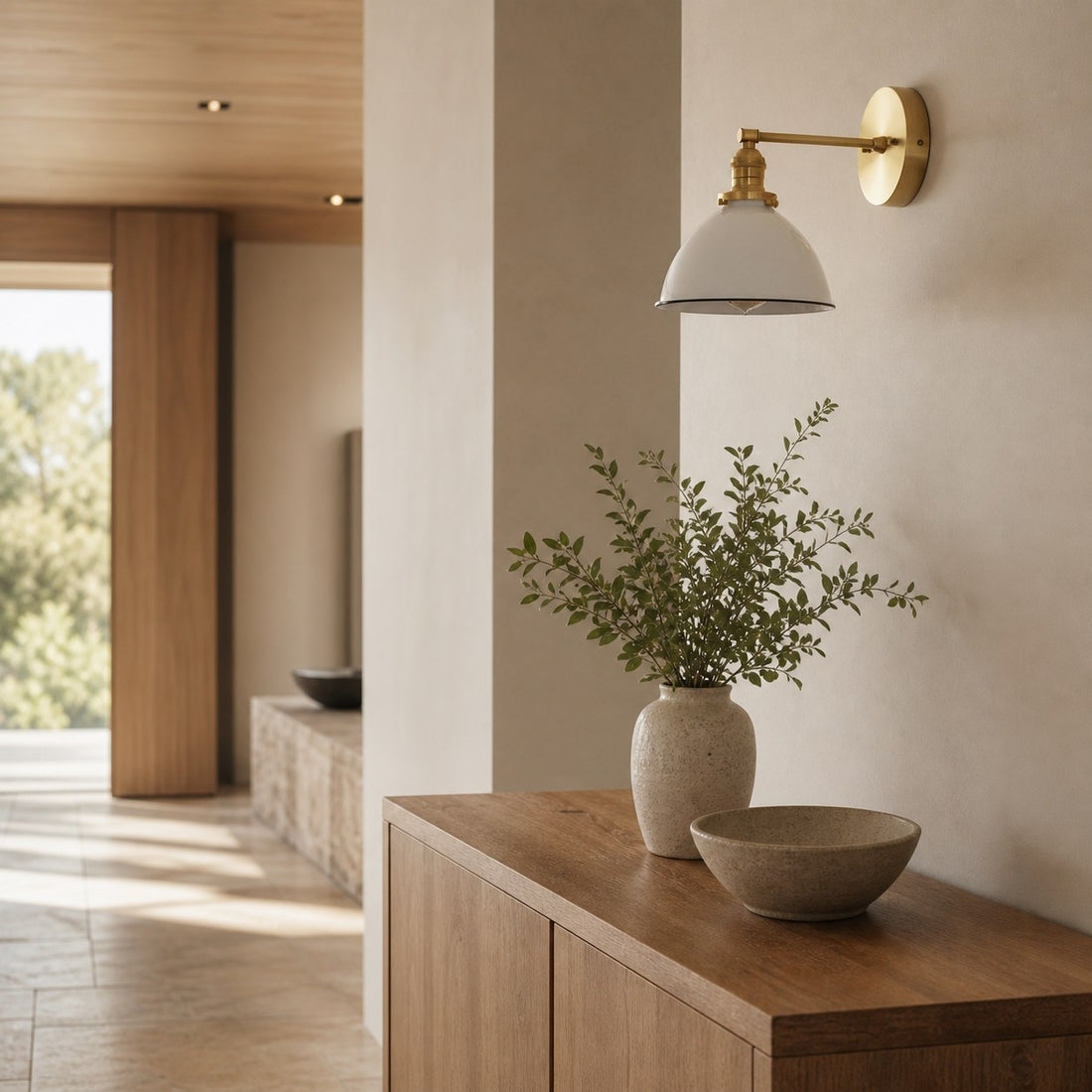 Conique Metal Wall Sconce - White Metal Shade - Industrial Modern Lighting