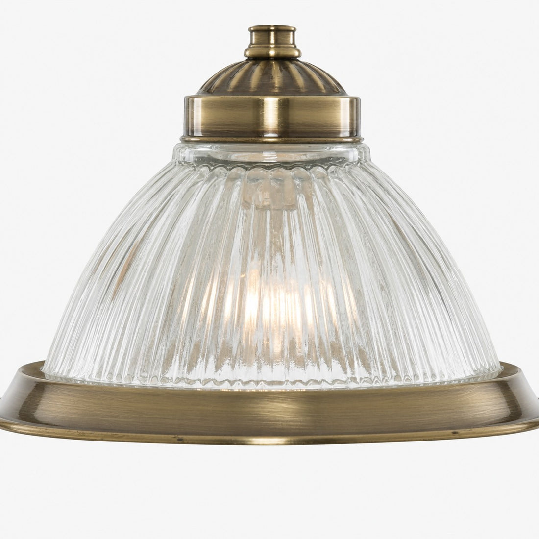 TF Vintora Ribbed Glass Pendant Light – Elegant Metal Trim for Kitchens, Dining Areas and Hallways