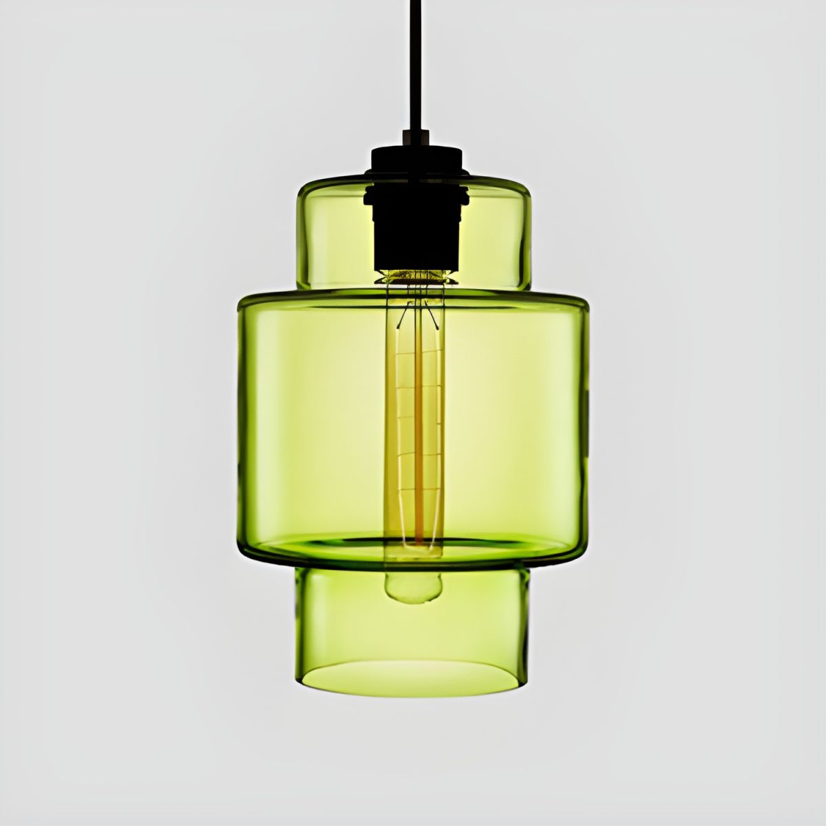 Crystalline Series Pendant Light - Blown Glass Multi Colored Glass Pendant Lamp