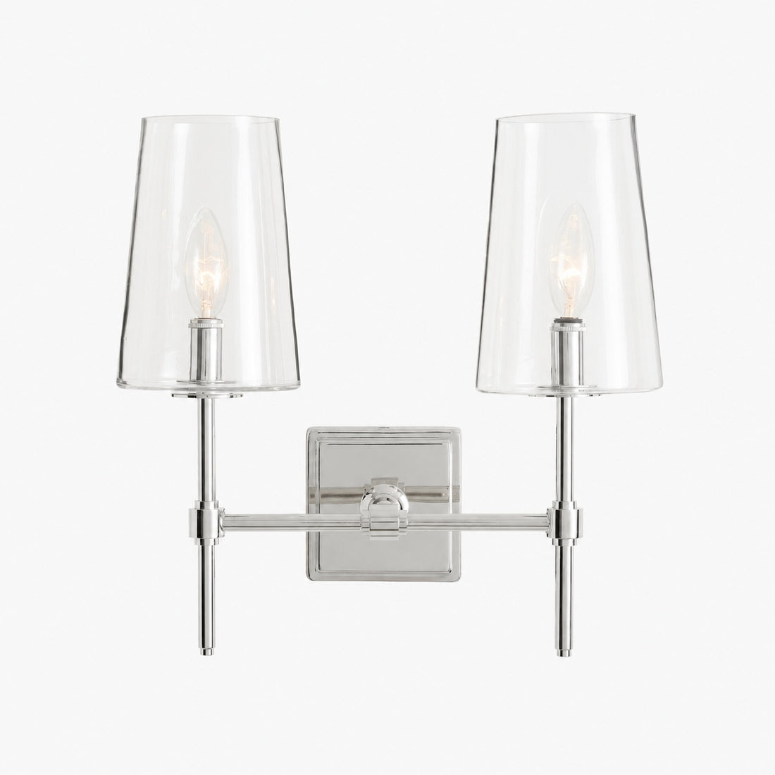 Derlina Multi-Head Candlestick Clear Glass Wall Lamp – Retro Metal Sconce