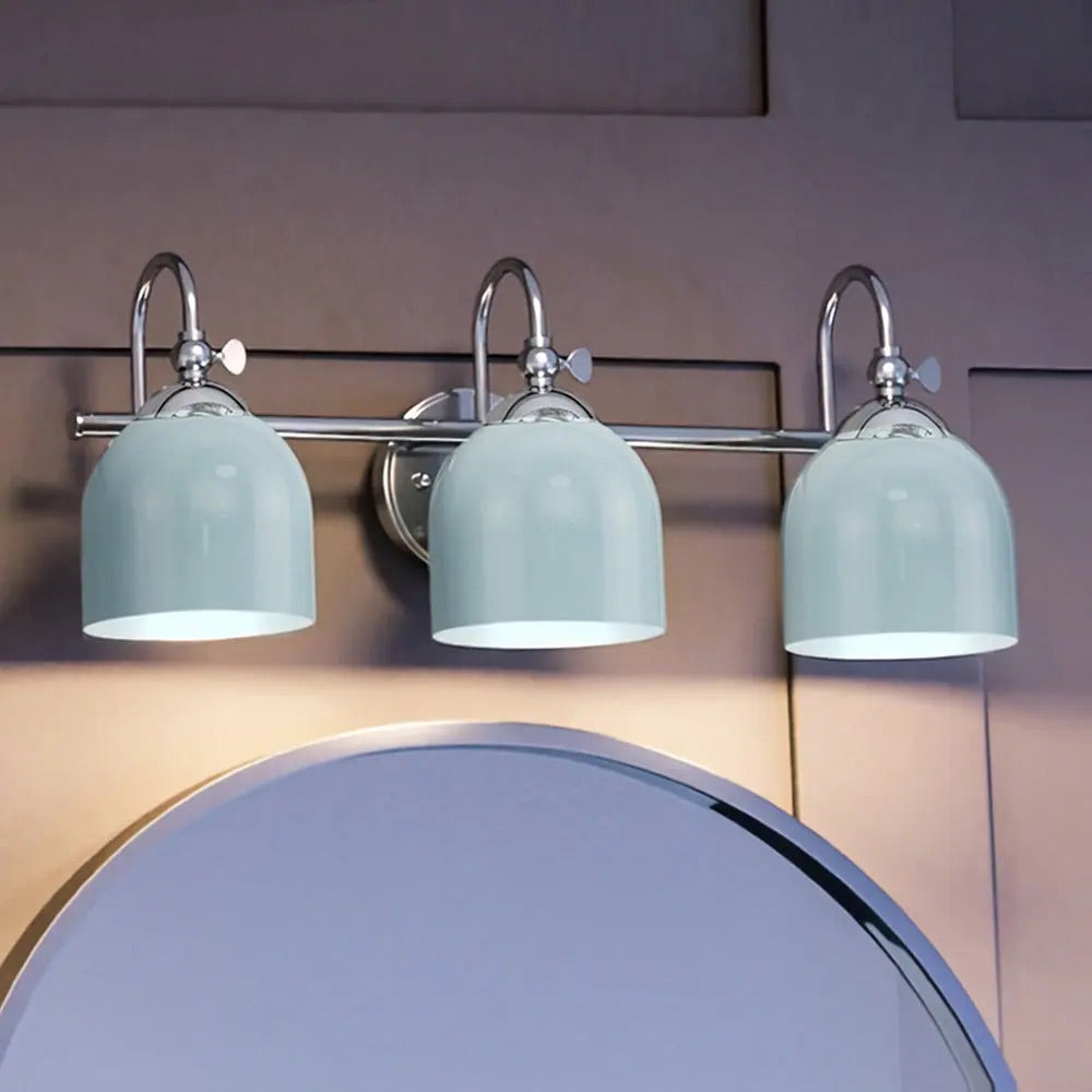 Farmhouse Metal Shade Bath Vanity Light - Chrome Polished Wall Sconce