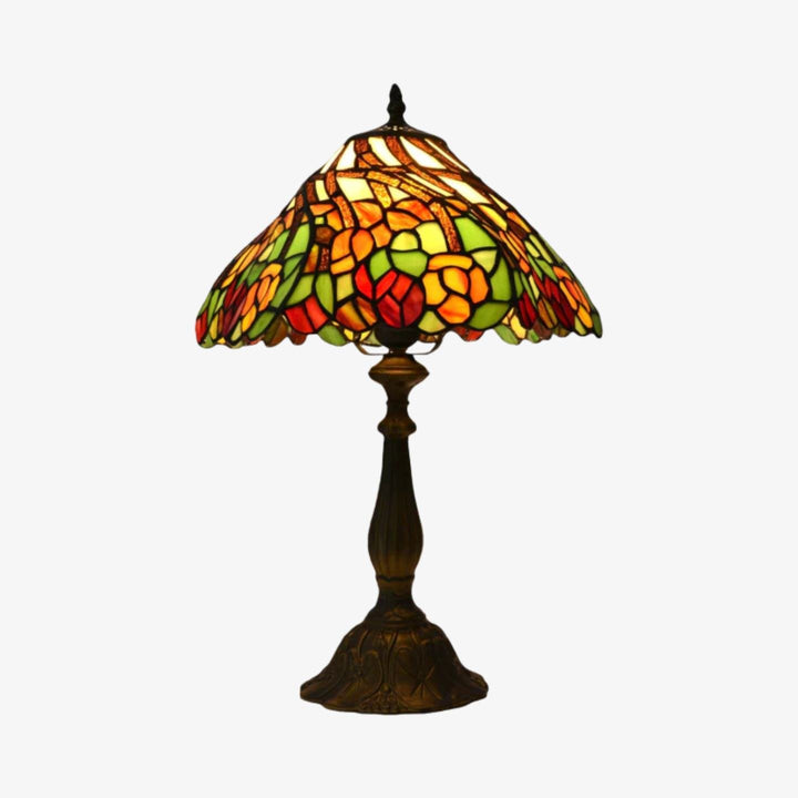 TF Sorenia Elegant Stained Glass Lamp - Handcrafted Tiffany Table Light for Home Interiors