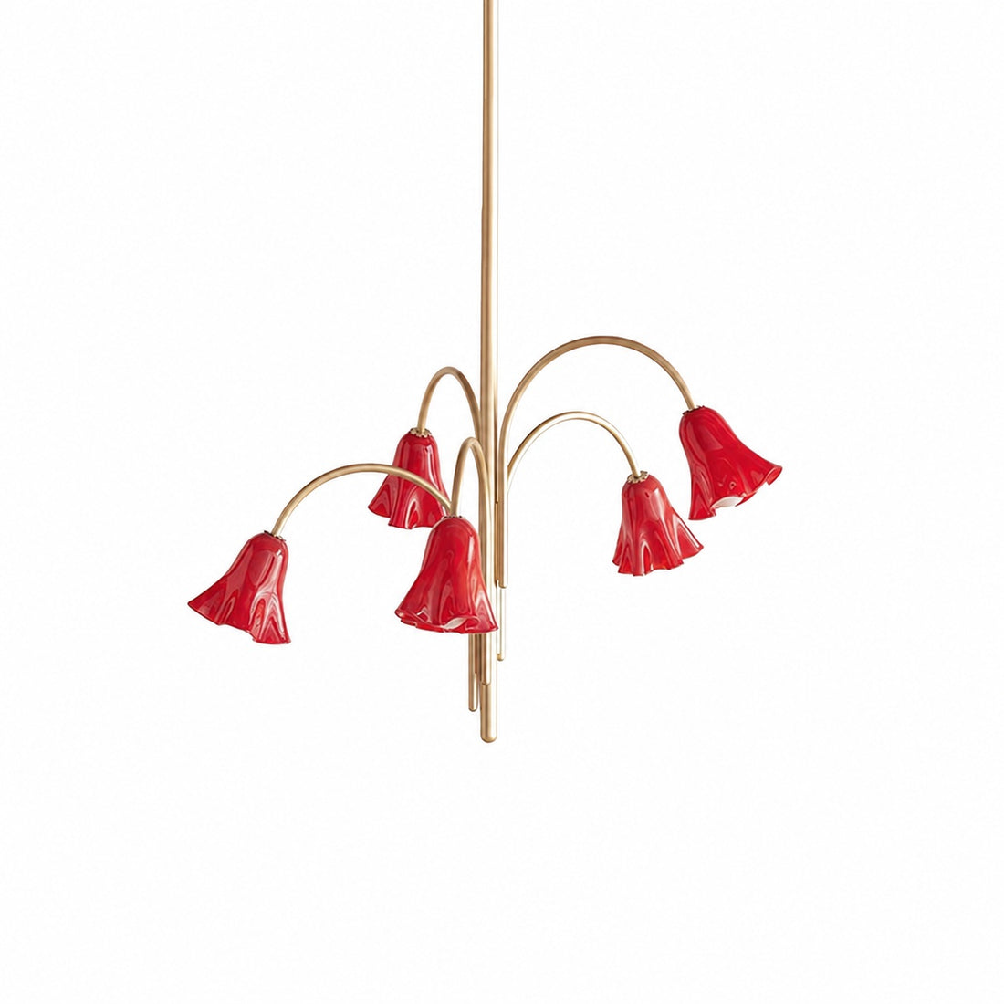 Bellina Modern Romantic Chandelier - Botanical Lily Design with Glass Flowers