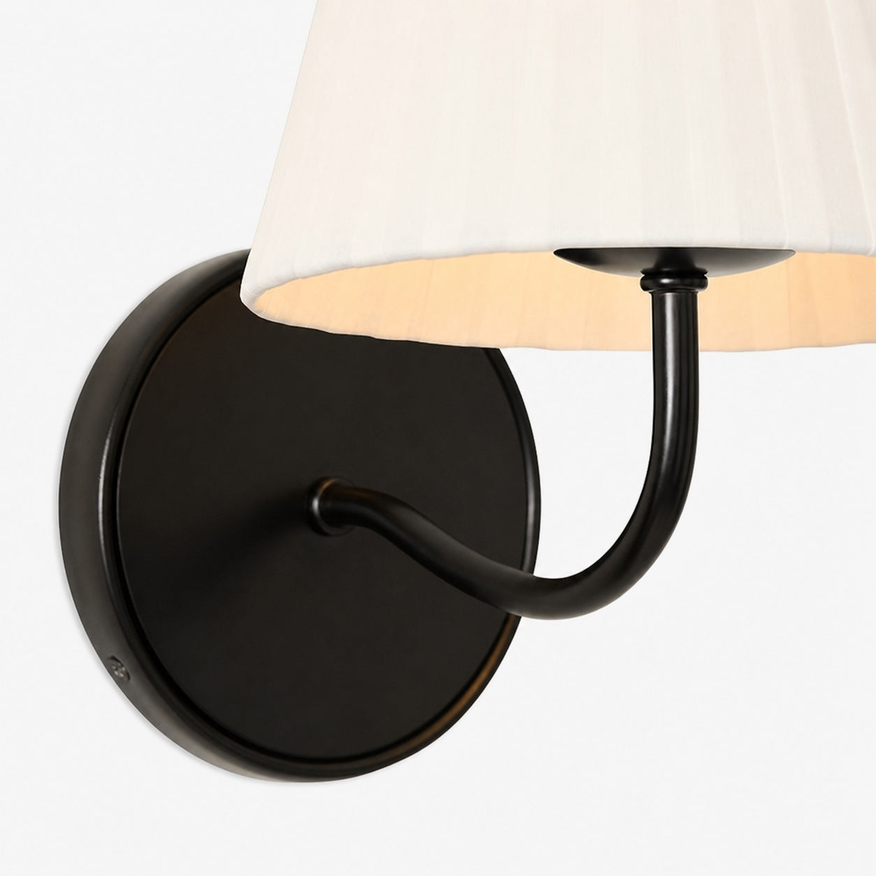 Fibura Sleek Metal Linen Shade Wall Light - Wall-Mounted Art