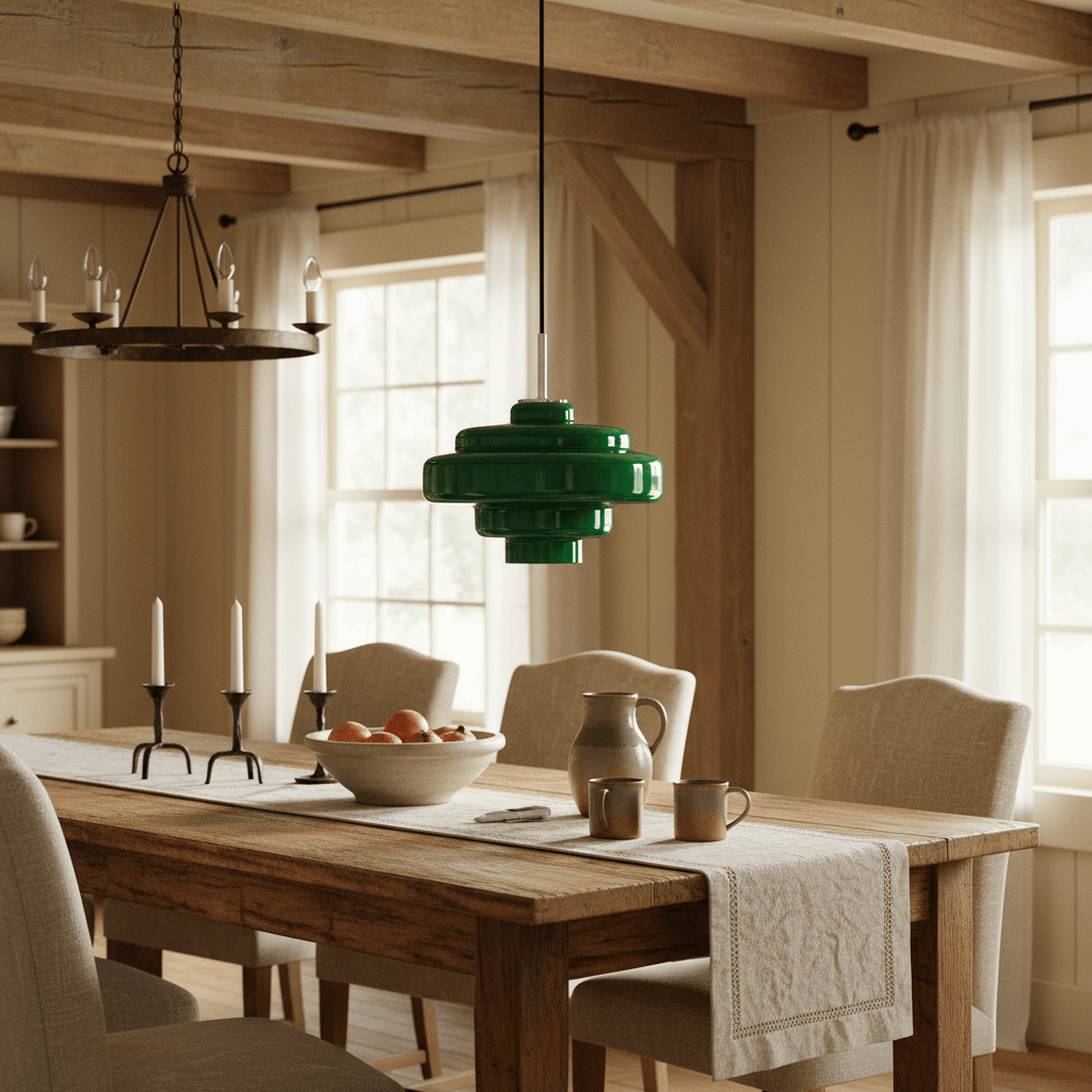 Koloro Elegant Retro Glass Pendant Light – Adjustable Length for Living Room & Hallway