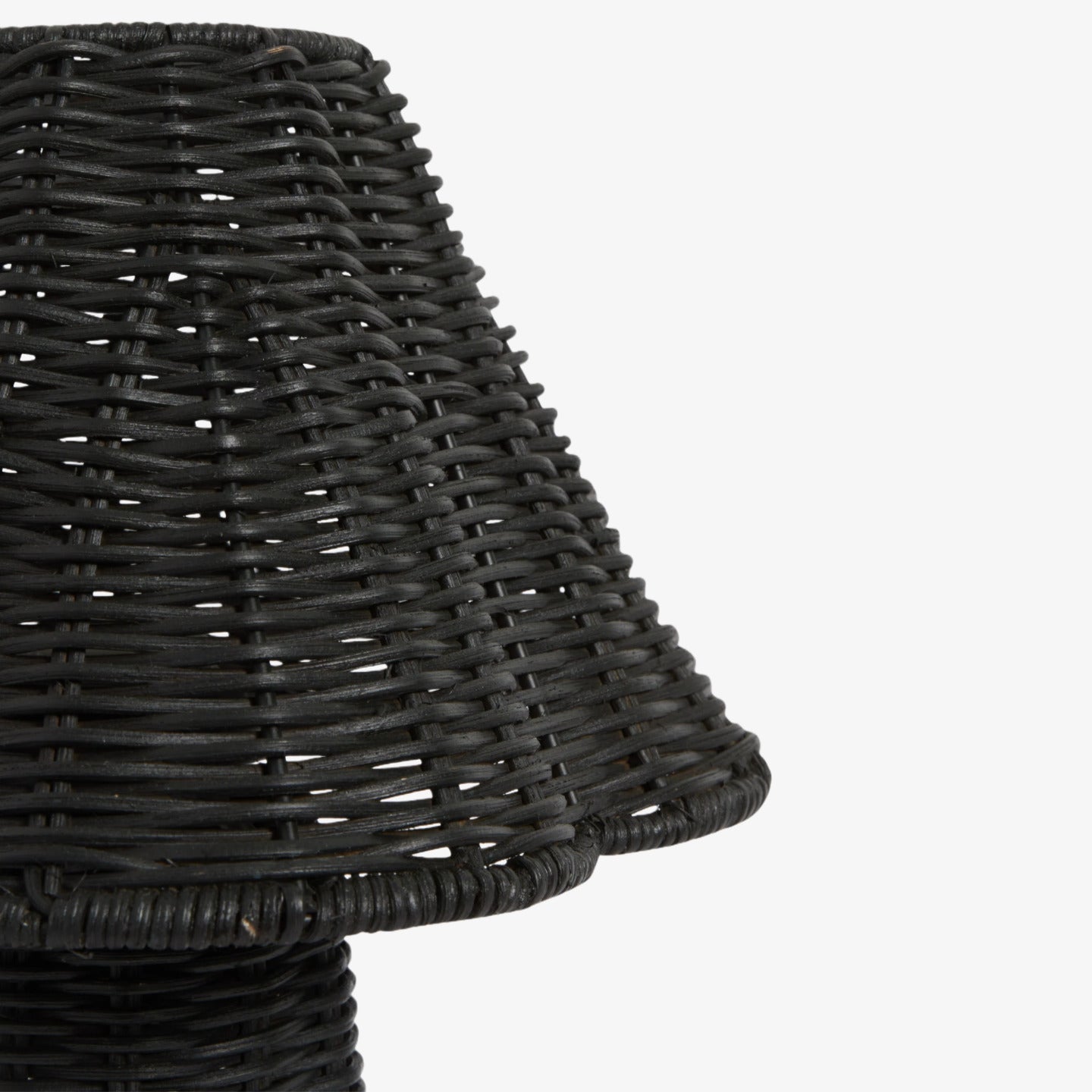 Wickara Sculptural Rattan Mini Table Lamp - Natural Woven Finish Suitable for Side Tables & Entryways