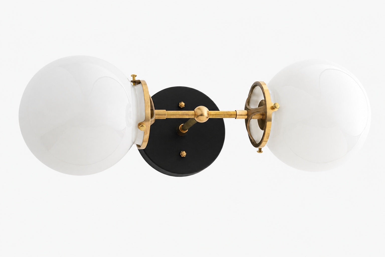 Lumio Globe Art Deco Vanity Light -  Opal Globe Bathroom Sconce