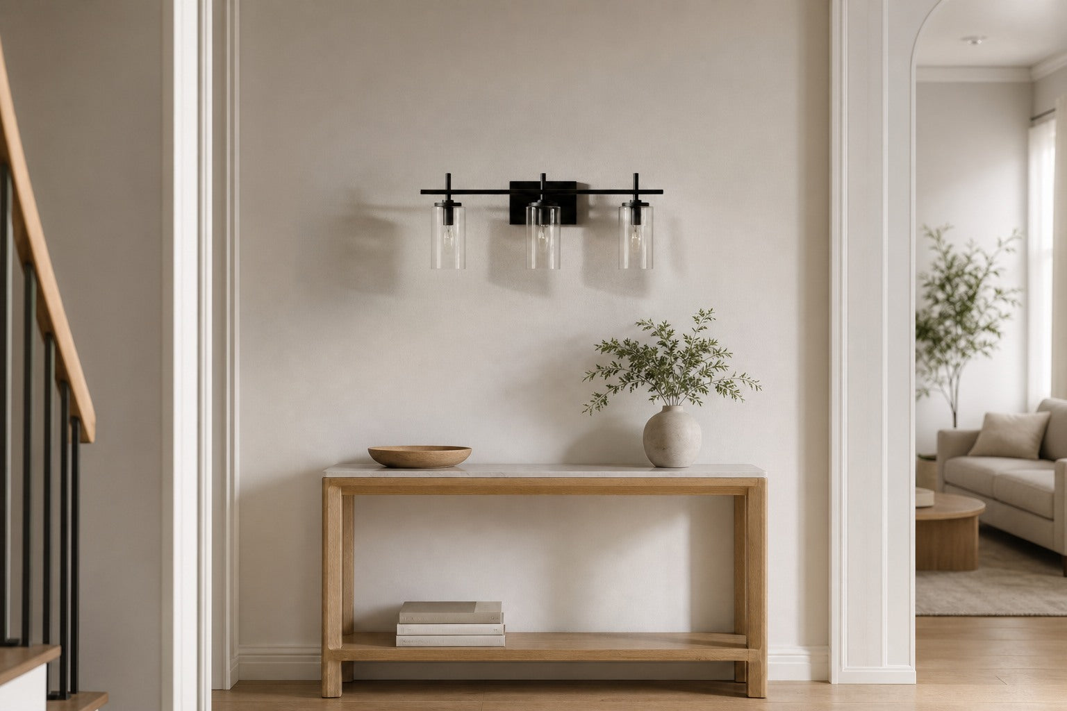 Trivella 3-Lights Wall Lamp - Linear Minimal Profile Contemporary Wall Lamp for Hallway