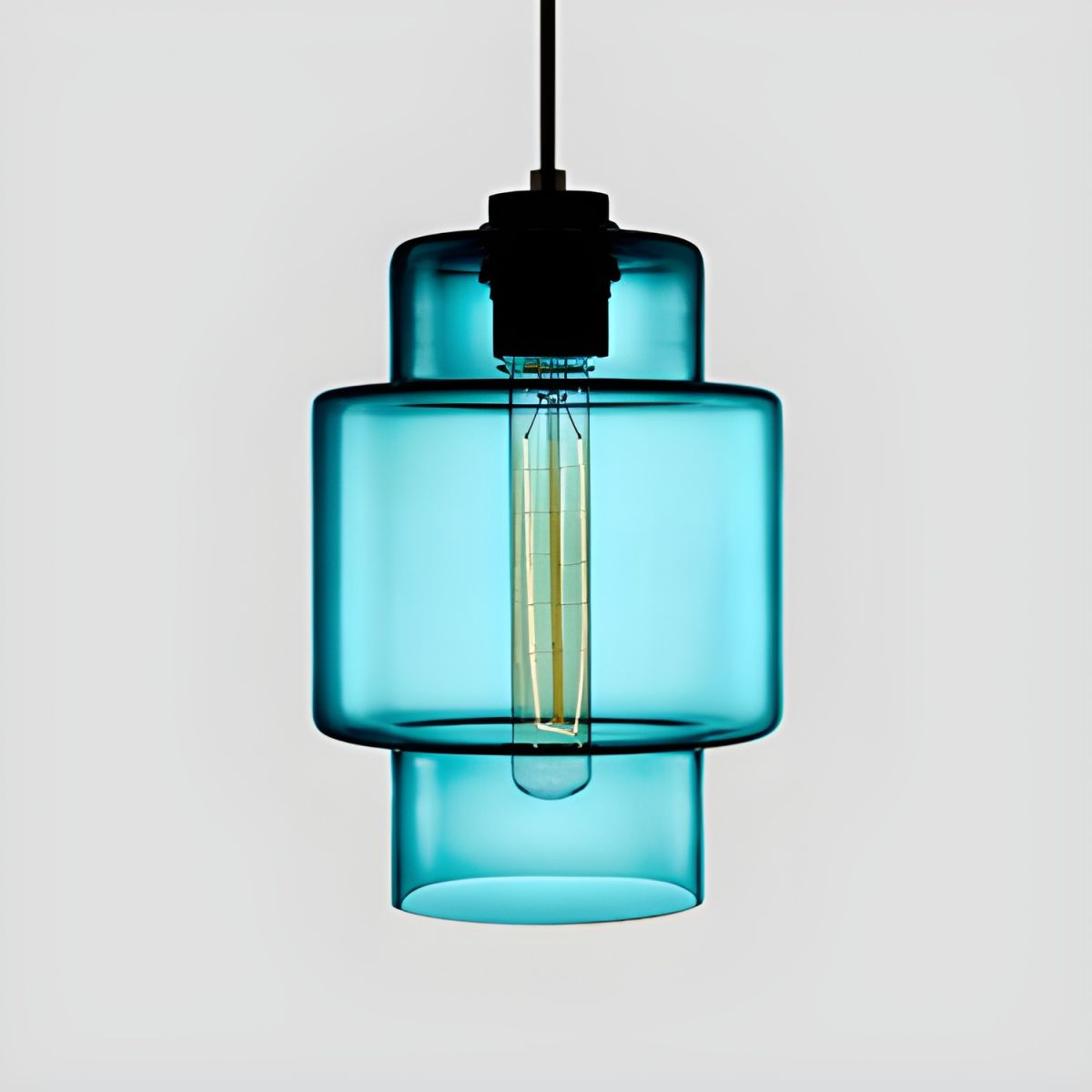Crystalline Series Pendant Light - Blown Glass Multi Colored Glass Pendant Lamp