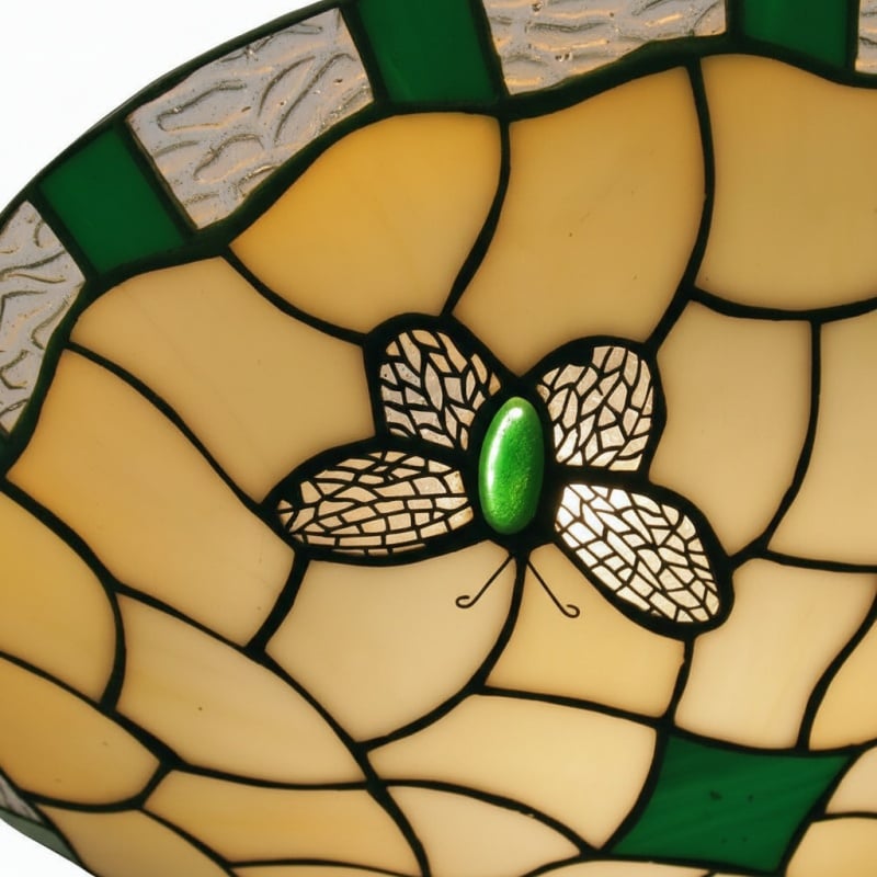 TF Butterfly Pendant Lamp - Decorative Stained Glass Pendant Light for Bedroom or Entryway